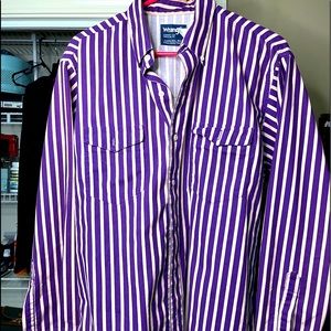 Mens Wrangler button down long sleeve purple shirt